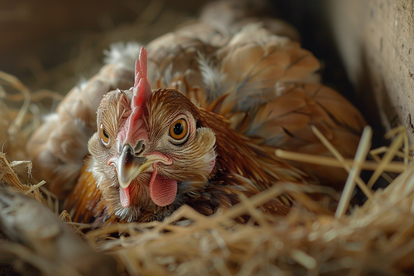 Image gratuite Poule perchée dans grange confortable 1