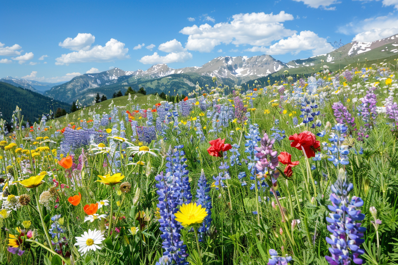 Image gratuite Prairie alpine vibrante 2