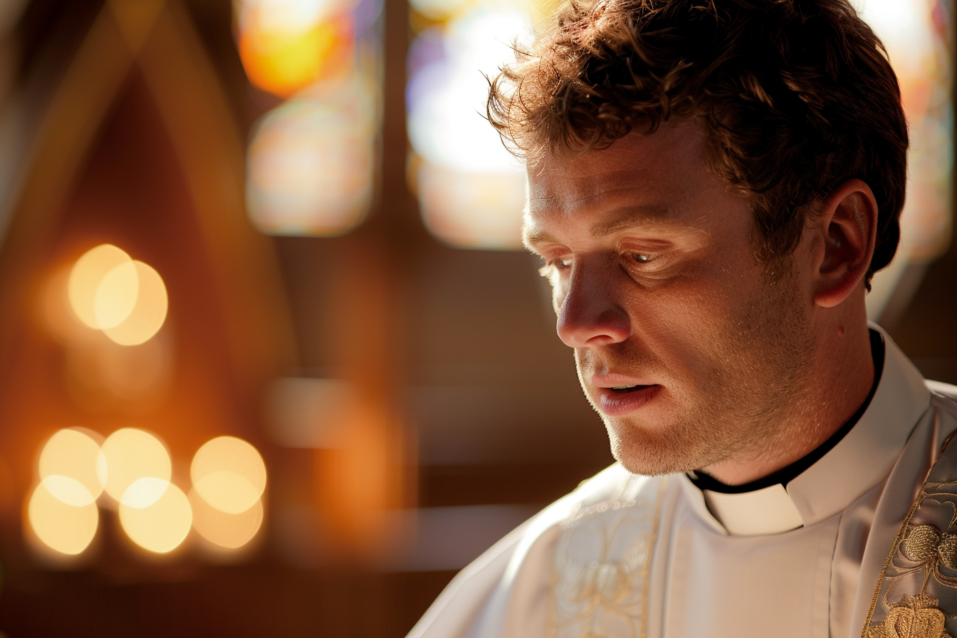 Image gratuite Prêtre adulte, cheveux bruns, yeux marrons, chapelle 4
