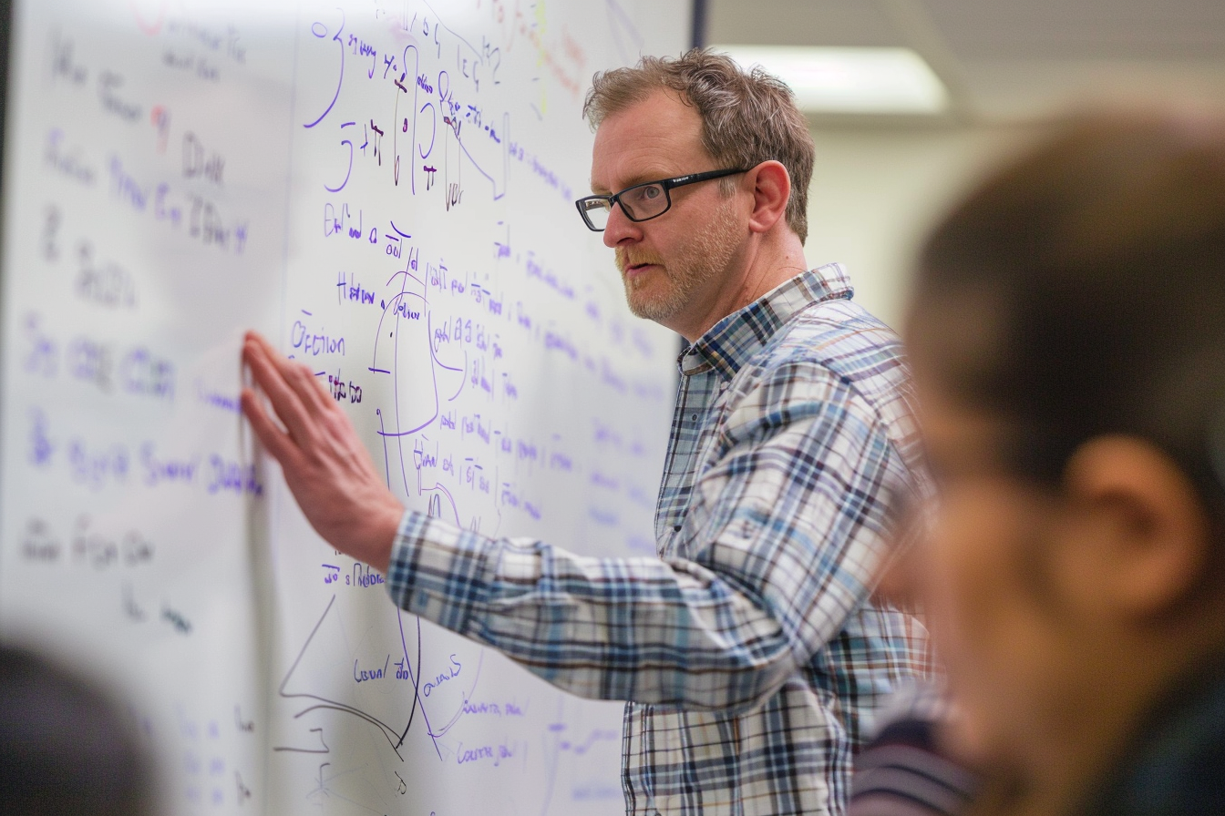 Image gratuite Professeur expliquant équations 1