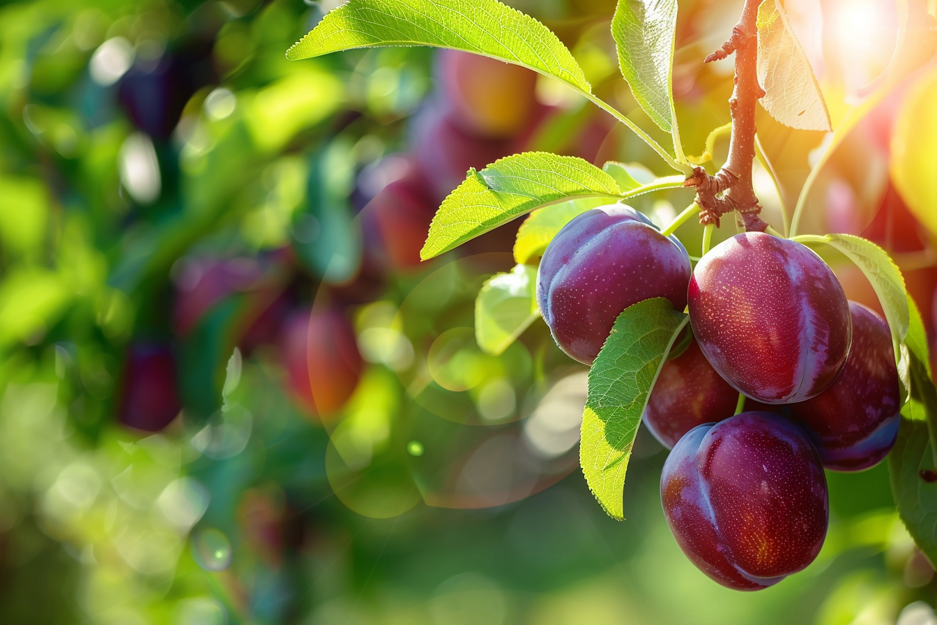 Image gratuite Prunes dans un verger ensoleillé 1