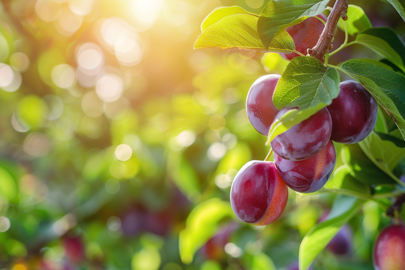 Image gratuite Prunes dans un verger ensoleillé 2