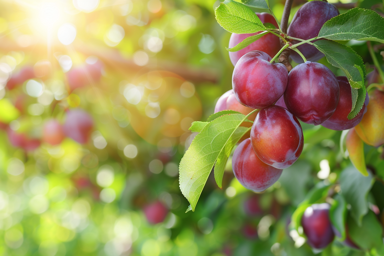 Image gratuite Prunes dans un verger ensoleillé 4