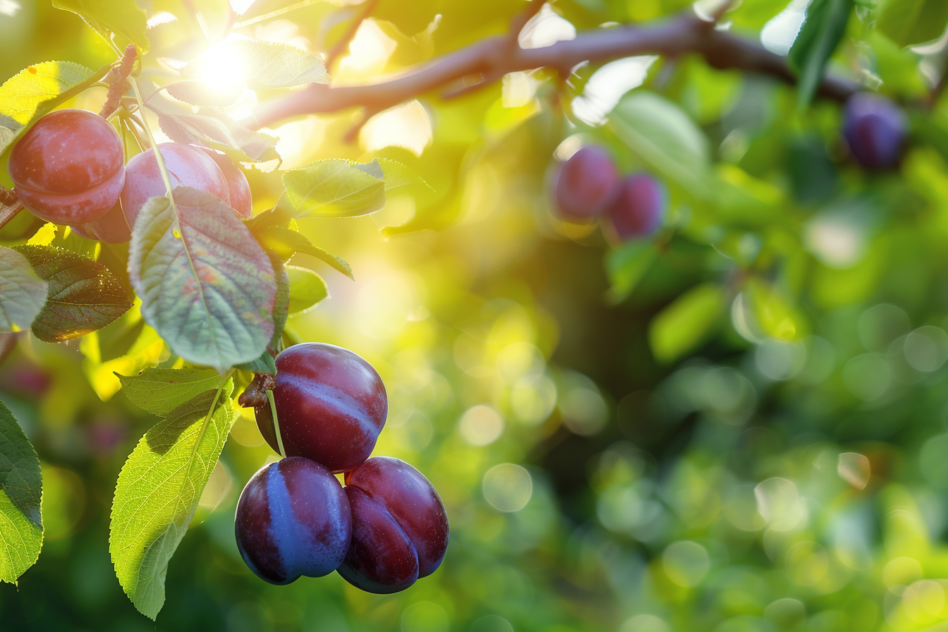 Image gratuite Prunes dans un verger ensoleillé 9