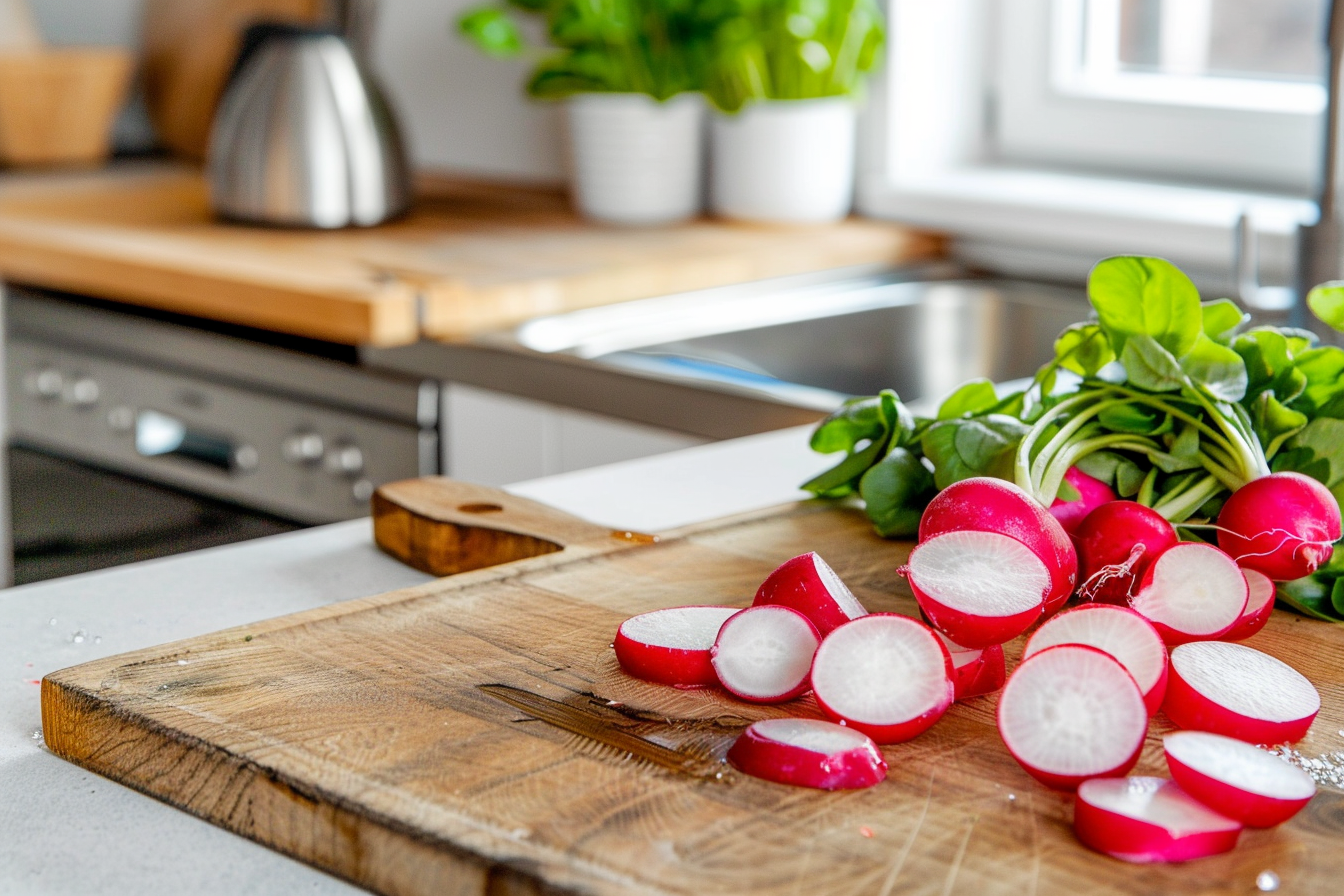 Image gratuite Radis tranchés en cuisine moderne 1