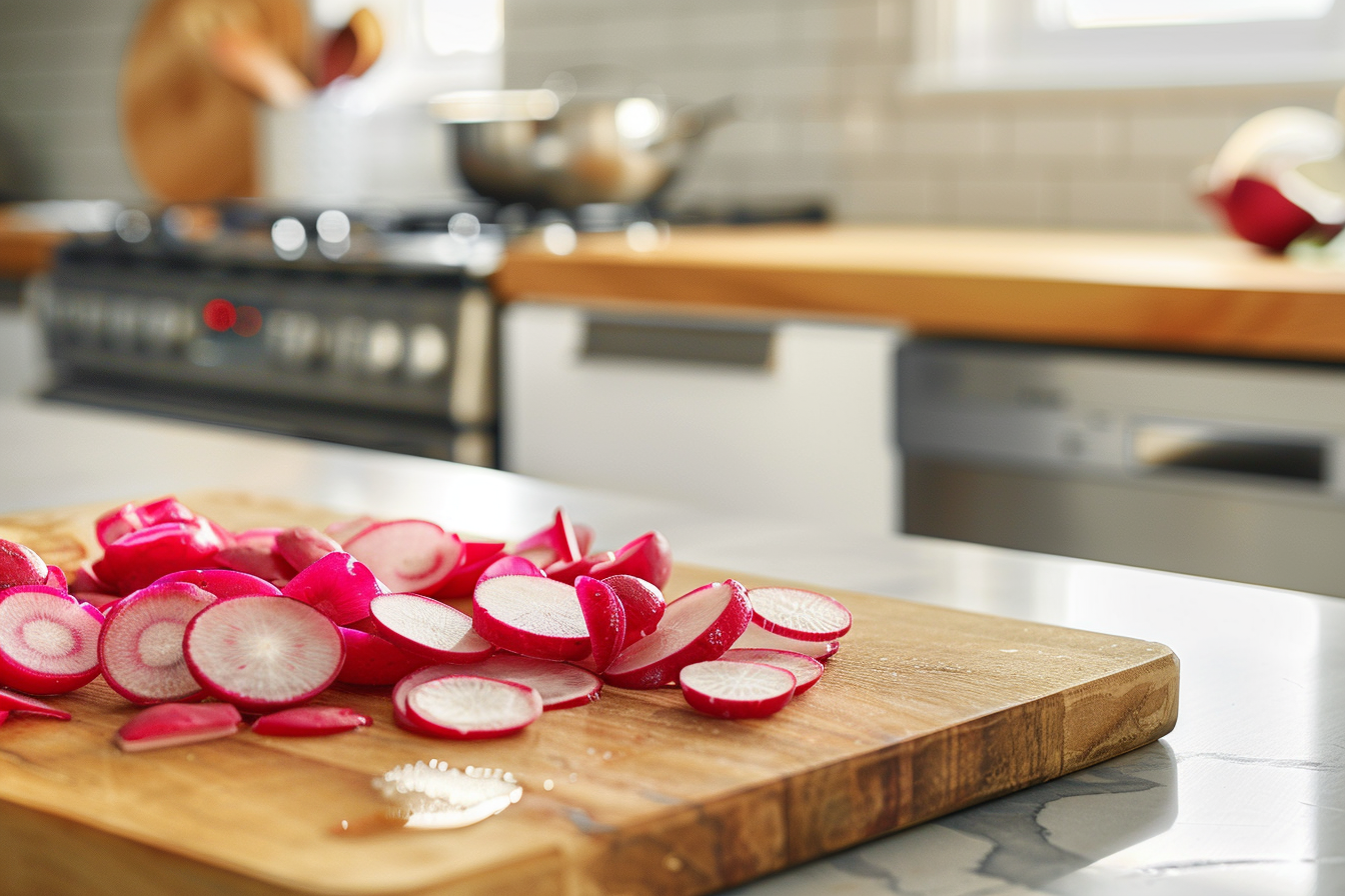 Image gratuite Radis tranchés en cuisine moderne 3