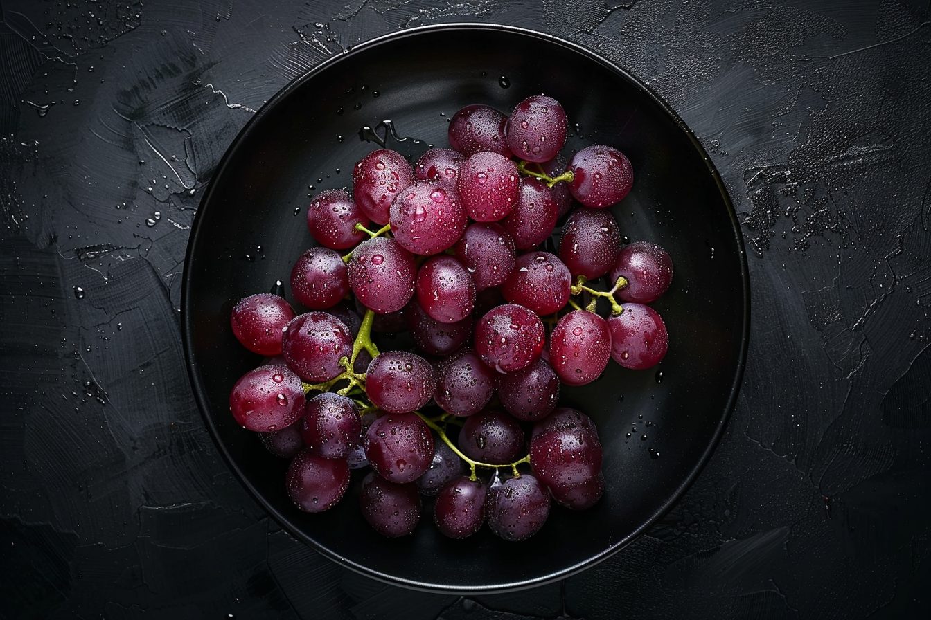 Image gratuite Raisins entiers dans bol noir 2