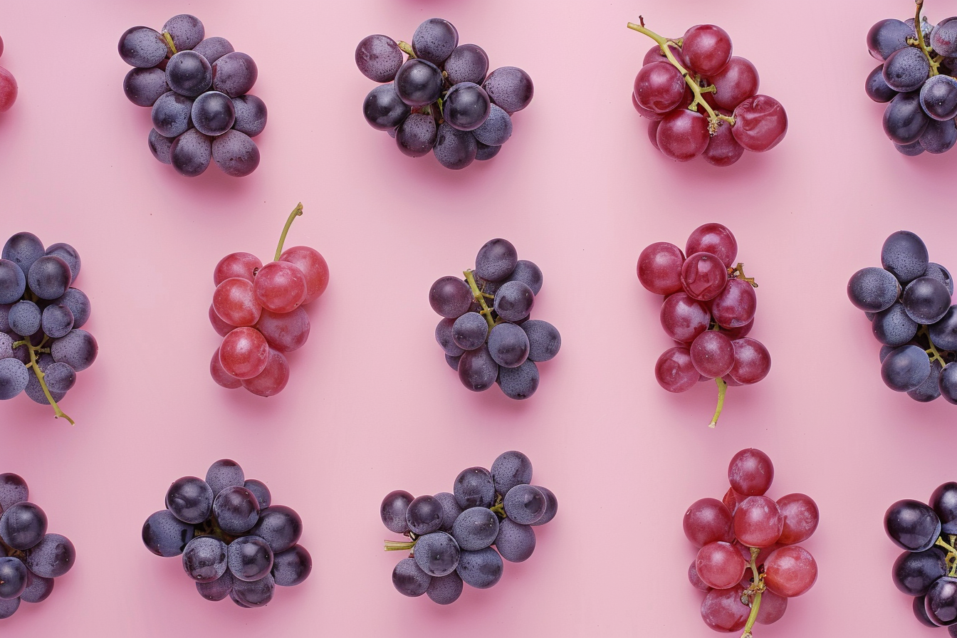 Image gratuite Raisins sur fond pastel 1
