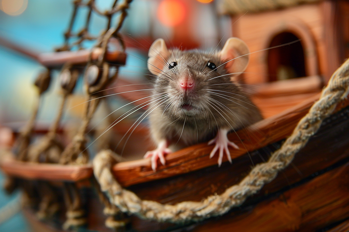 Image gratuite Rat sur navire pirate miniature 2