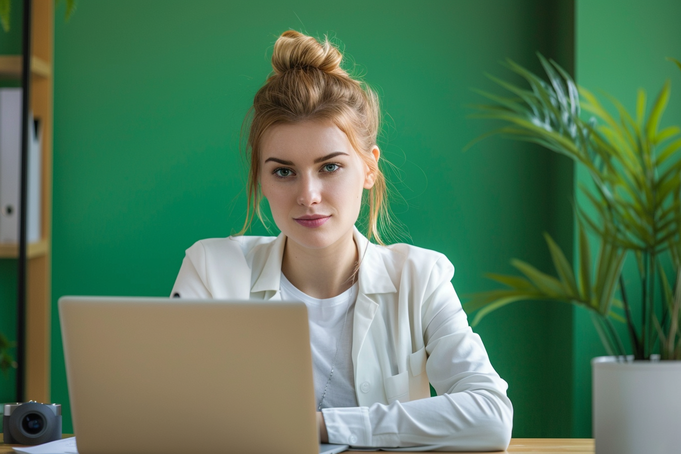 Image gratuite Recruteur à un bureau avec laptop 3