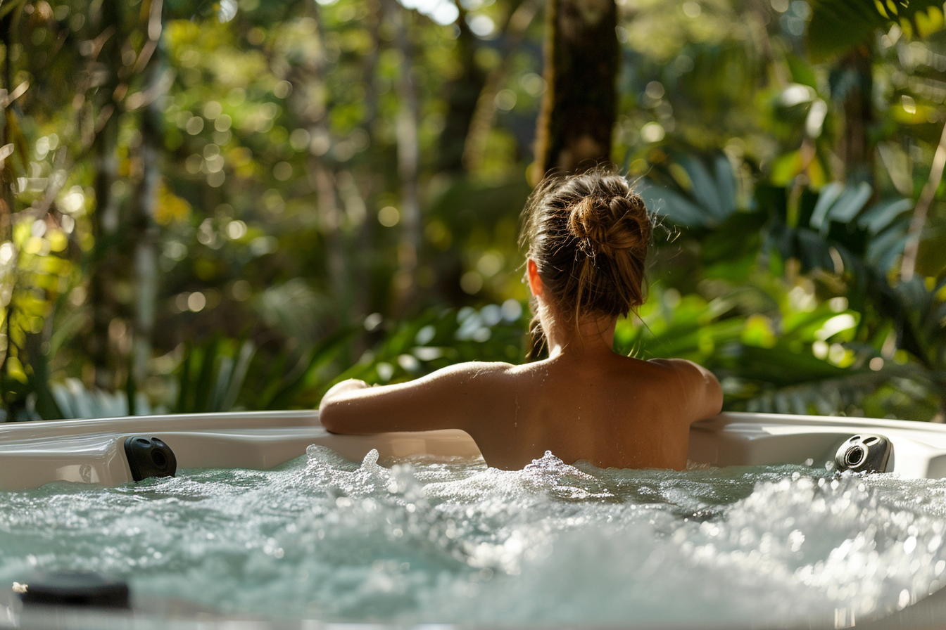 Image gratuite Relaxation dans un jacuzzi extérieur 2
