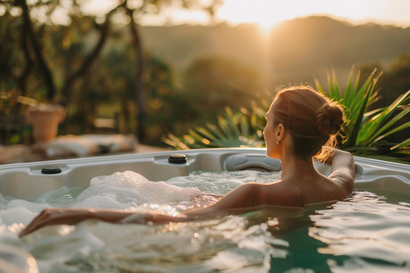 Image gratuite Relaxation dans un jacuzzi extérieur 3