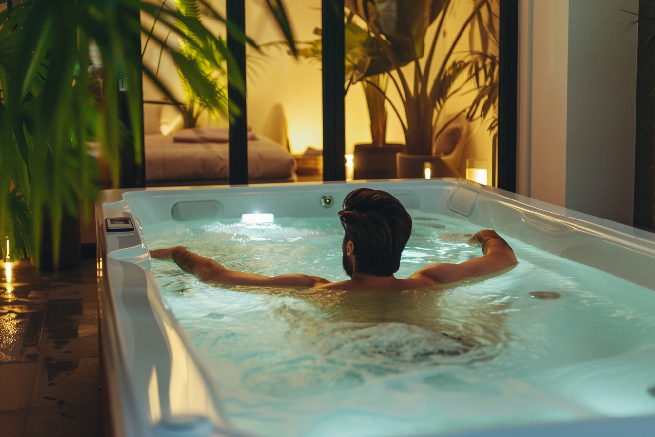 Image gratuite Relaxation dans un jacuzzi moderne 3