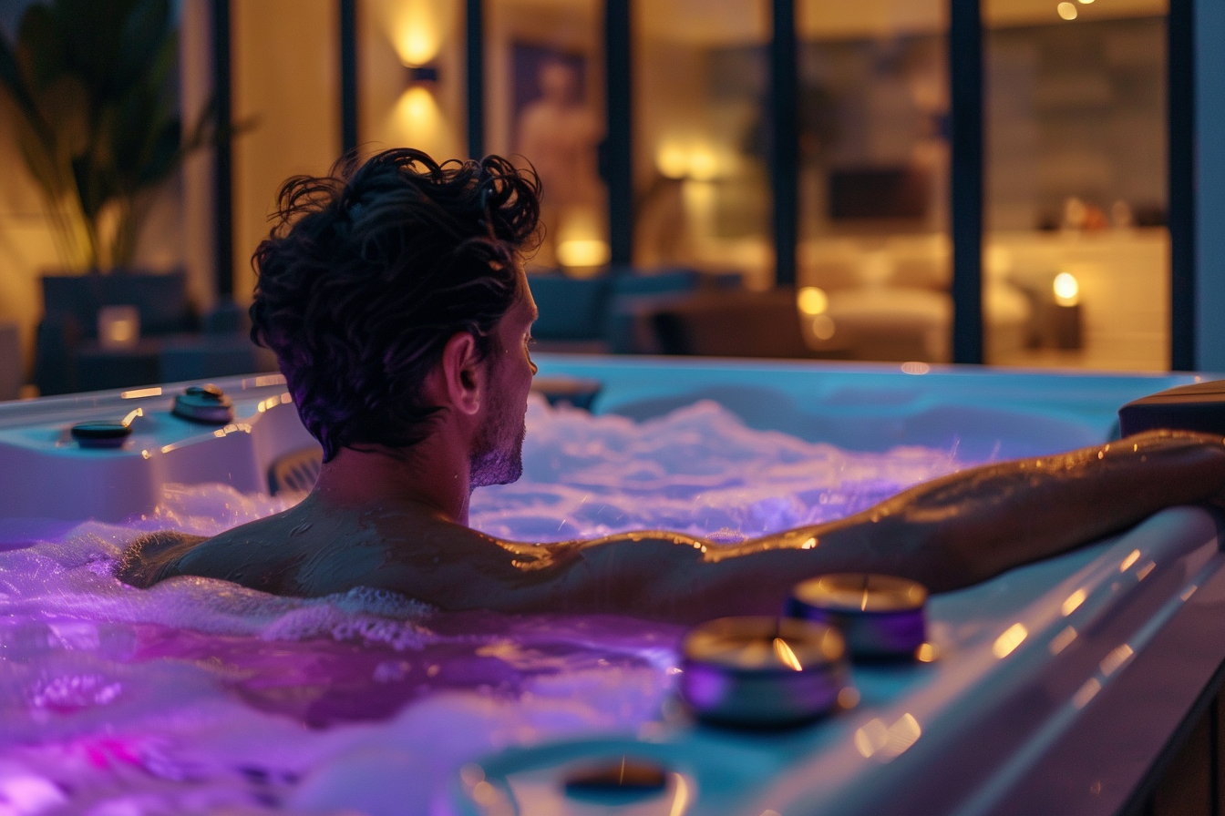 Image gratuite Relaxation dans un jacuzzi moderne 4