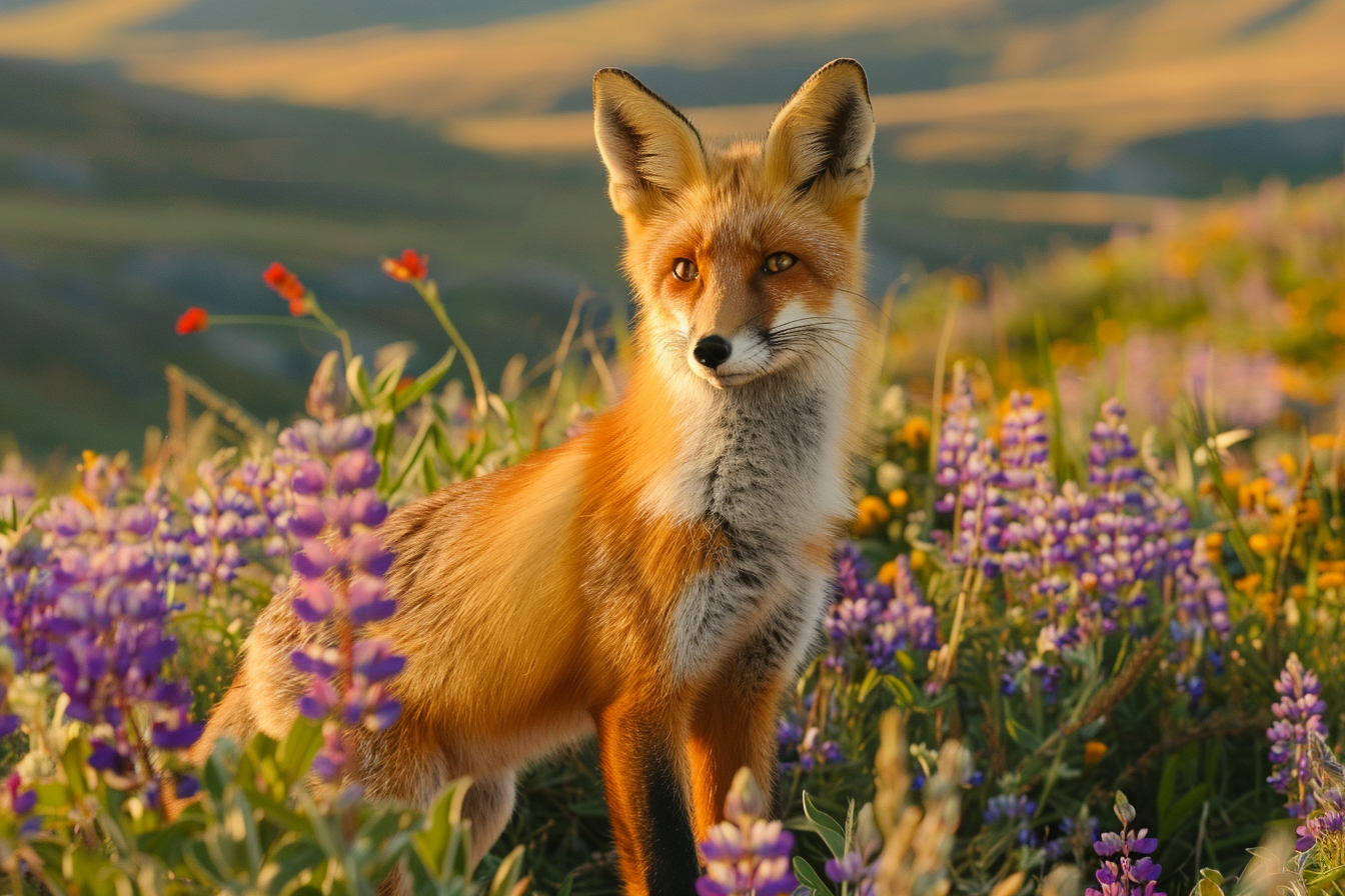 Image gratuite Renard debout dans une prairie 1