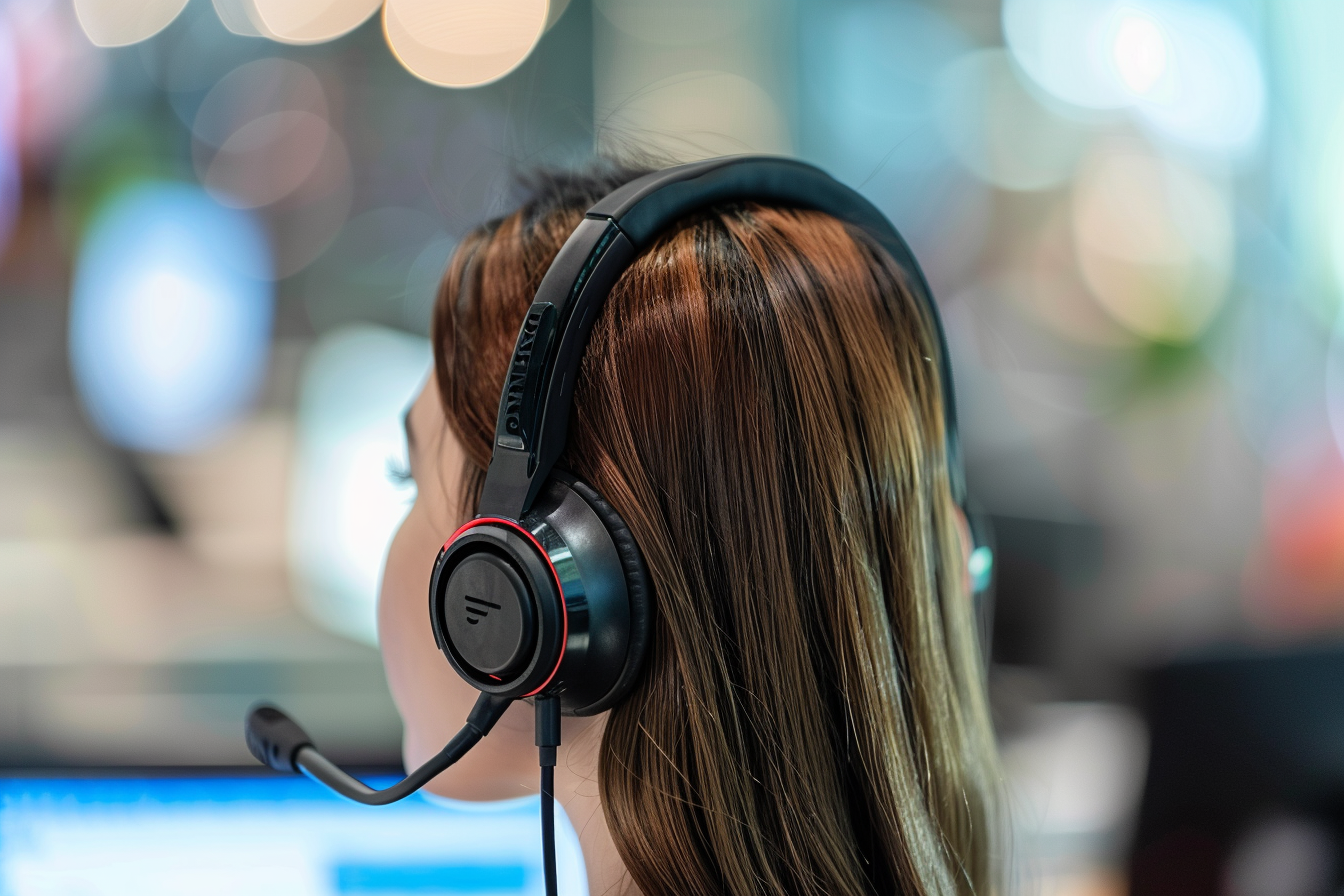 Image gratuite Représentant service client avec casque 1