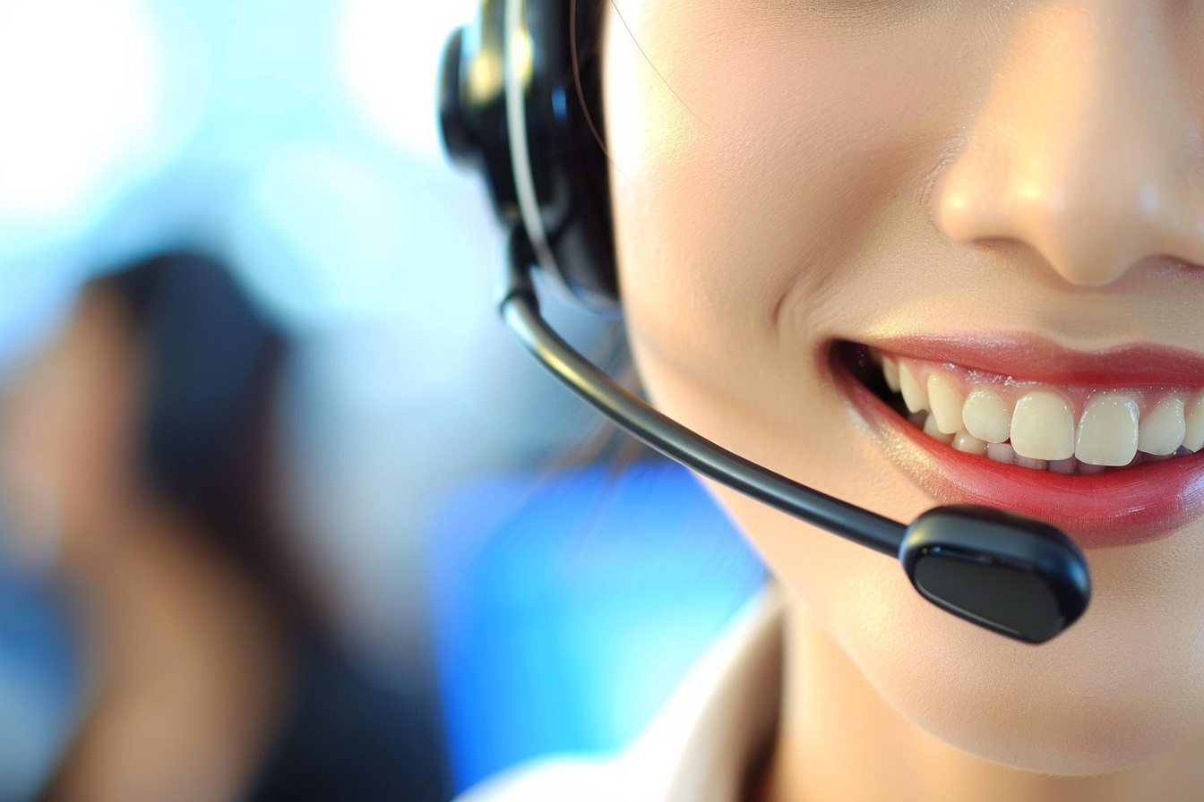 Image gratuite Représentant service client, souriant, casque 3