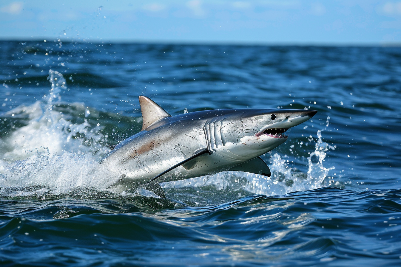 Image gratuite Requin mako émergeant 1