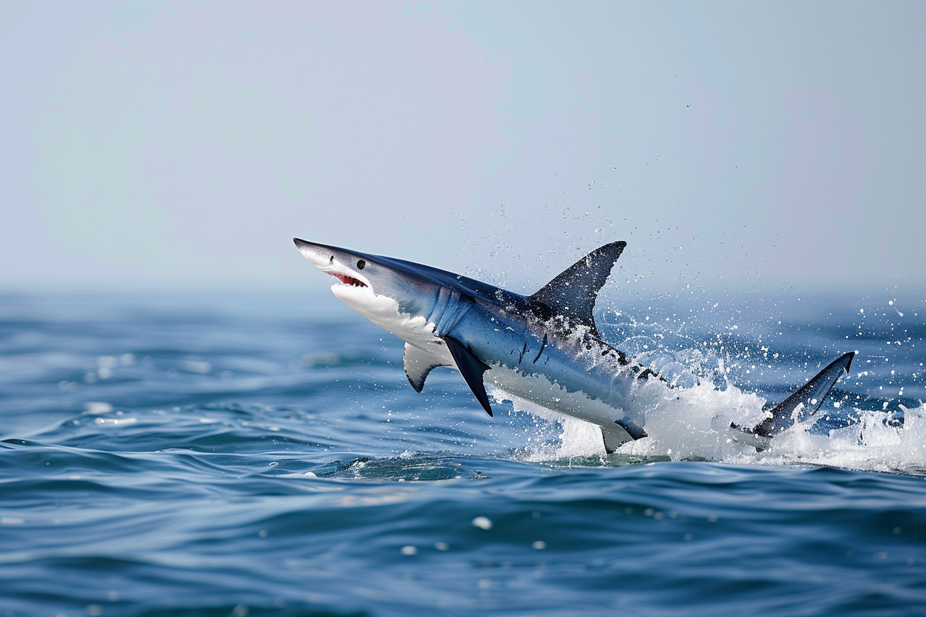 Image gratuite Requin mako émergeant 3