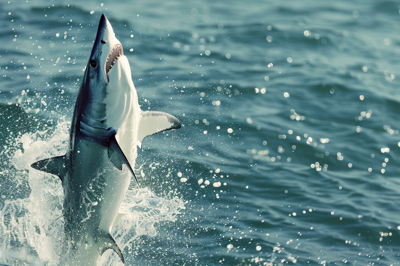 Image gratuite Requin mako émergeant 4