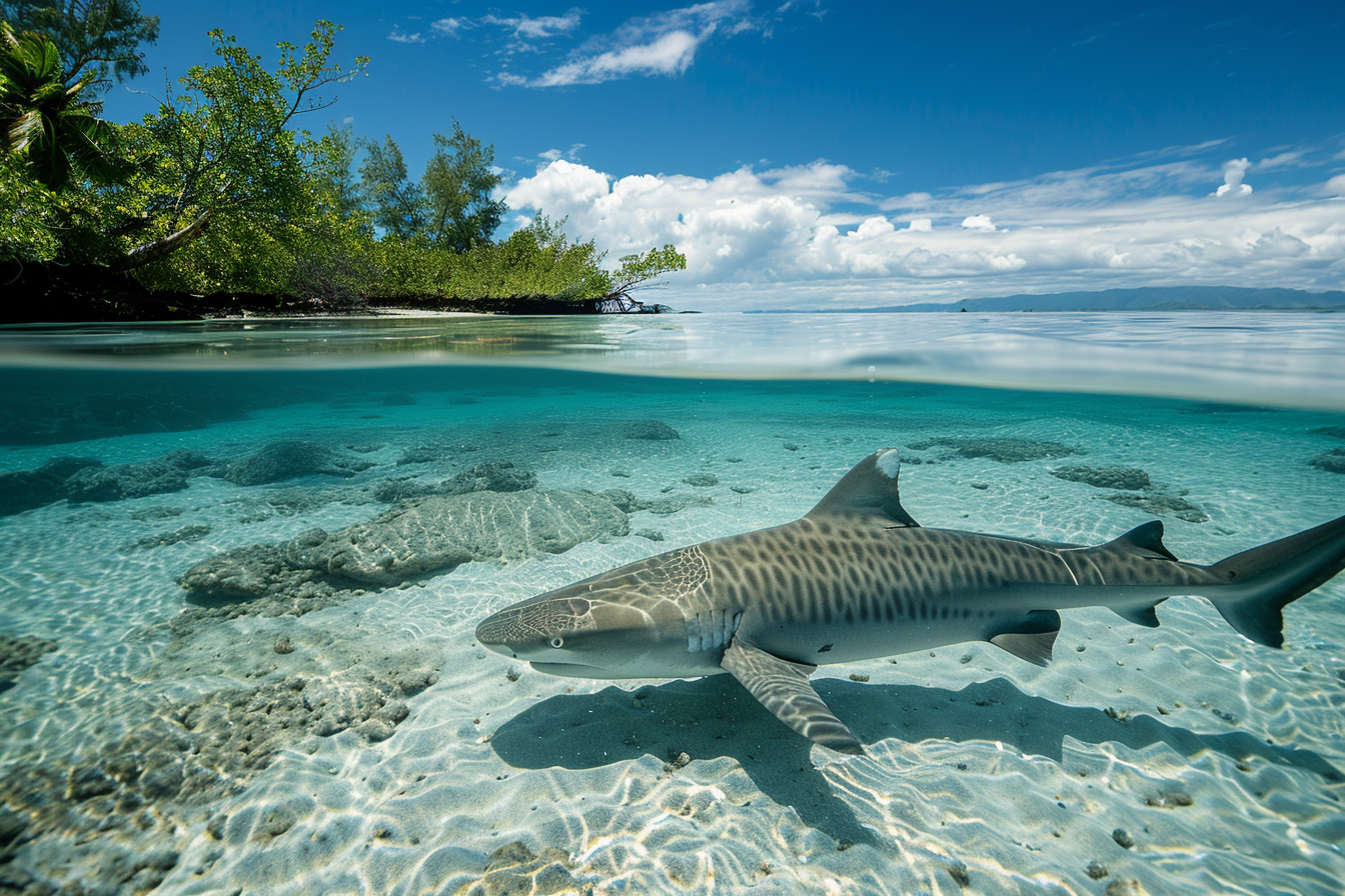 Image gratuite Requin-tigre en lagon 3
