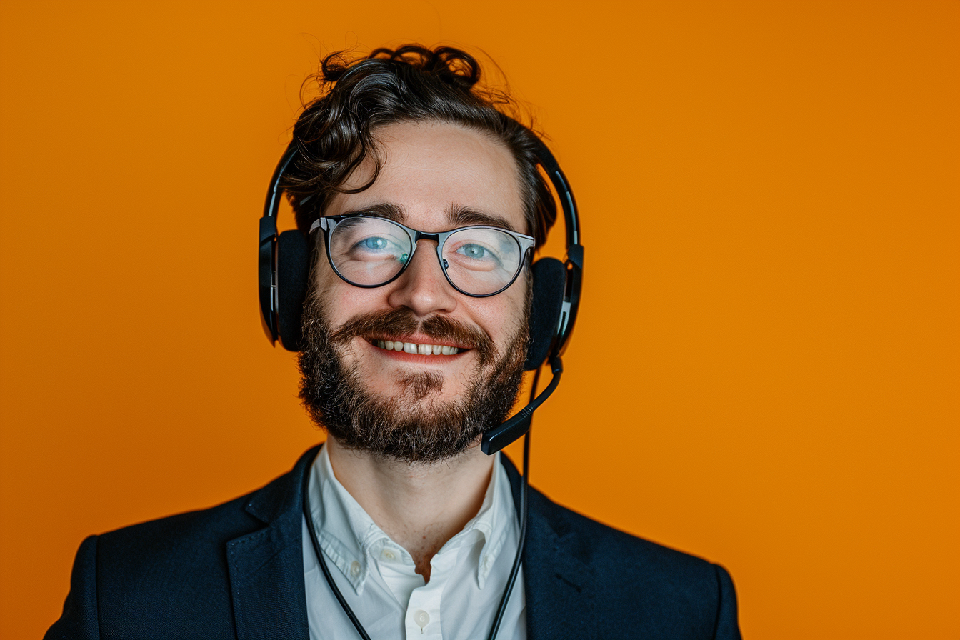 Image gratuite Responsable acquisition de talents avec casque 1