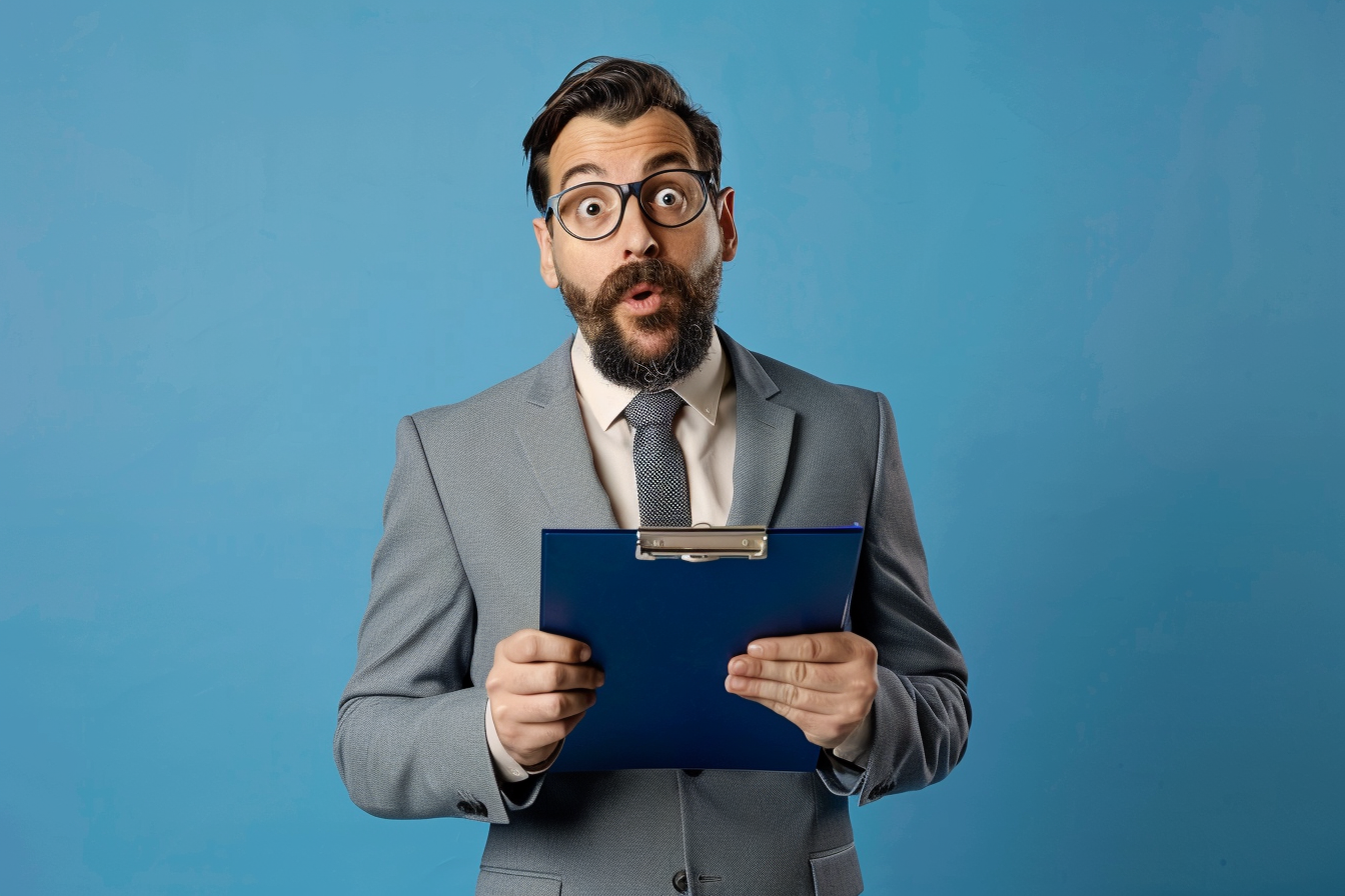 Image gratuite Responsable de magasin, fond bleu 3