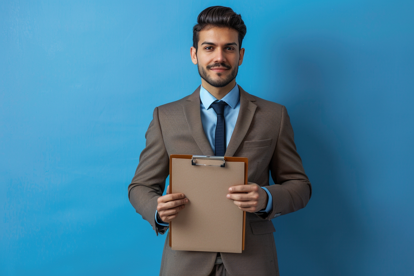 Image gratuite Responsable de magasin, fond bleu 4