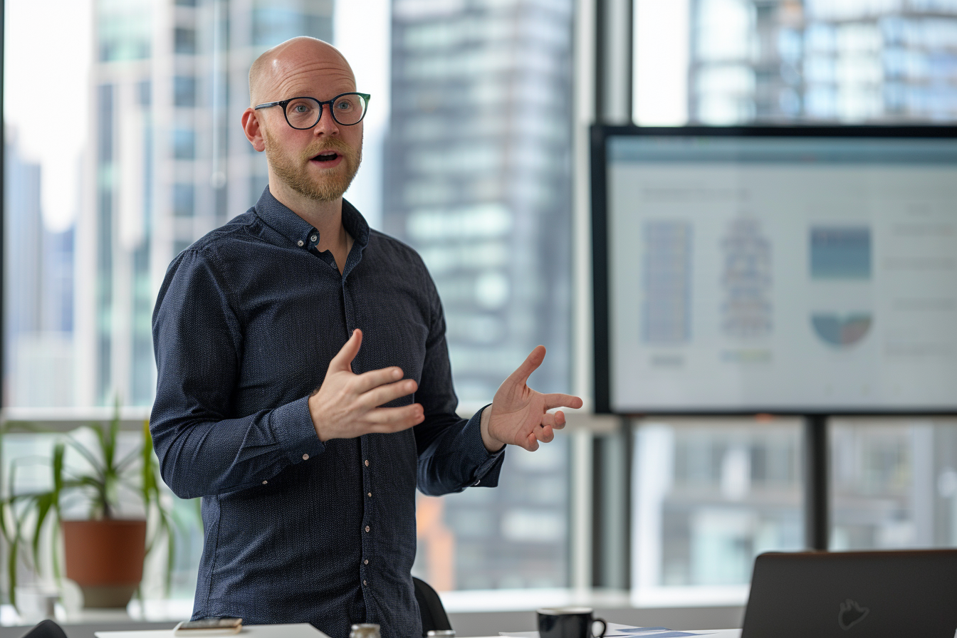 Image gratuite Responsable marketing présentation 1