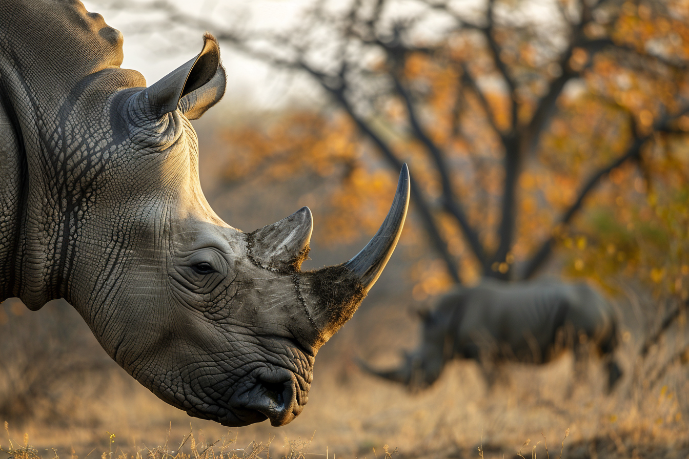 Image gratuite Rhinocéros mâle guidant troupeau 1