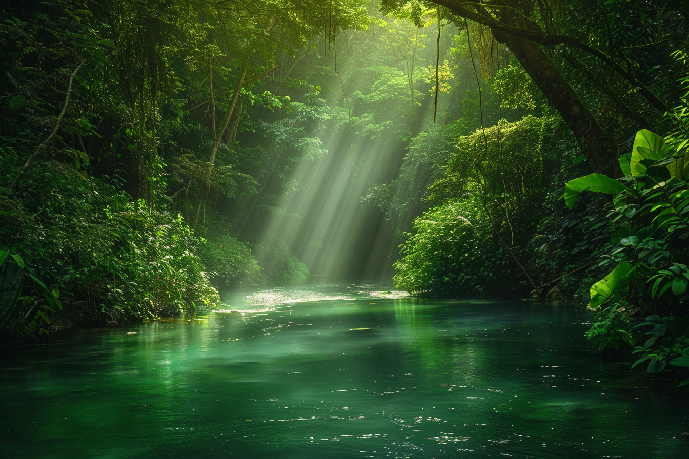 Image gratuite Rivière cachée en forêt tropicale 1