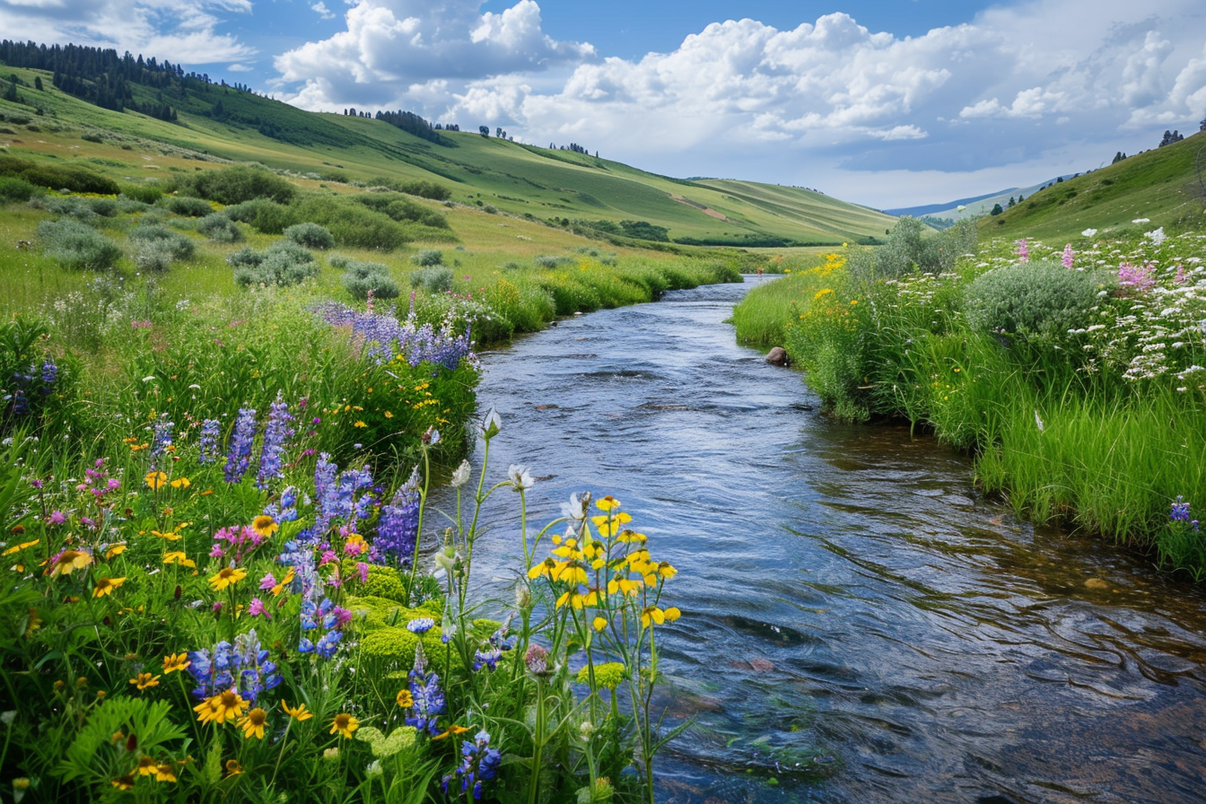 Image gratuite Rivière douce en vallée 3