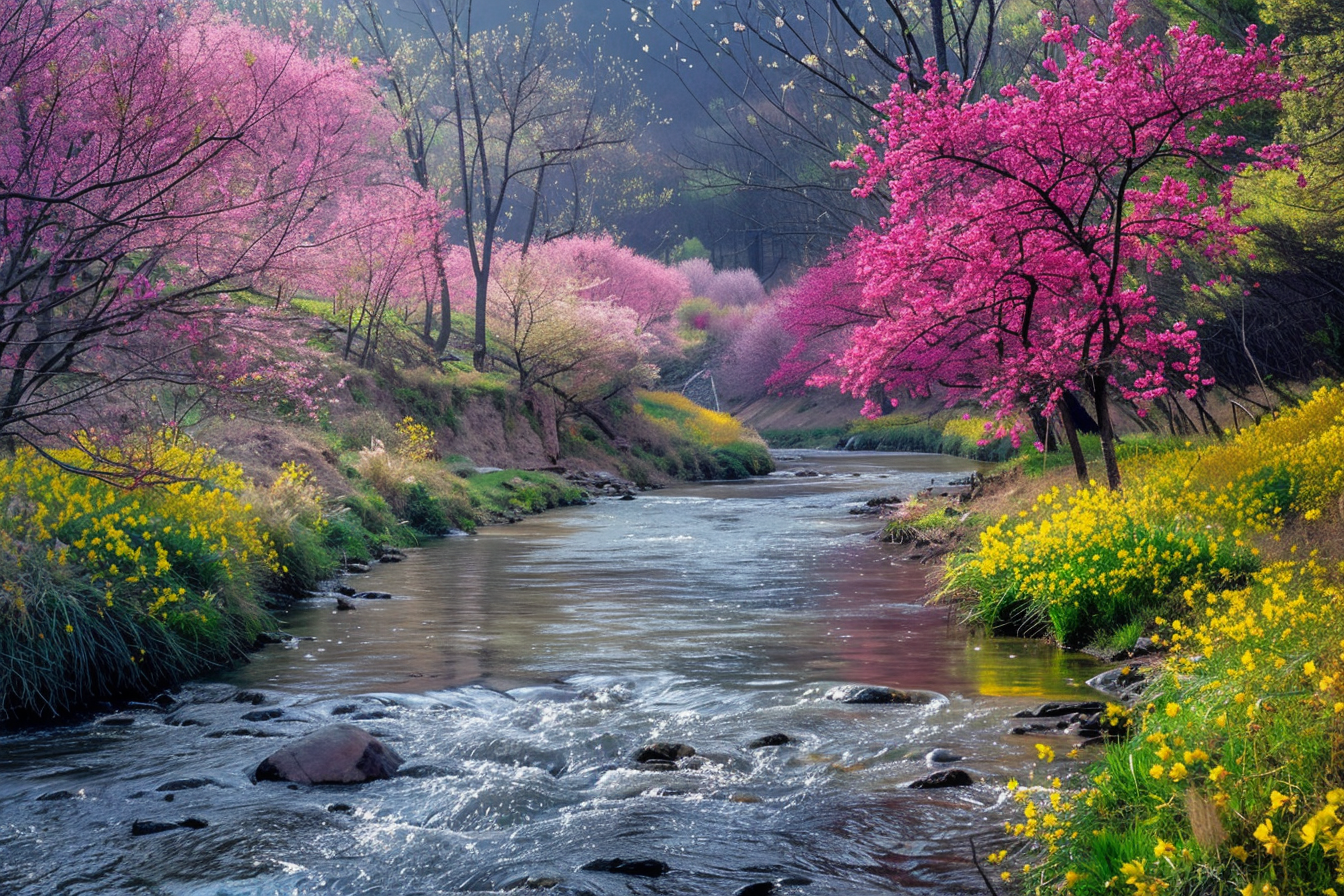 Image gratuite Rivière sinueuse au printemps 1
