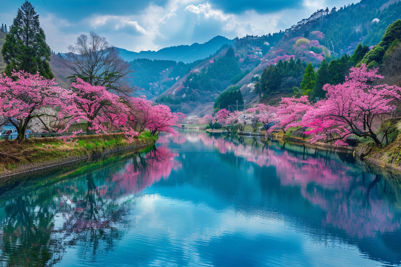 Image gratuite Rivière sinueuse au printemps 2