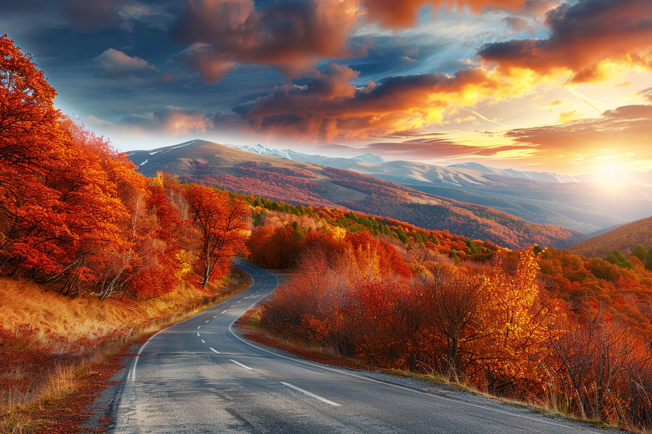 Image gratuite Route de montagne à l&rsquo;automne 1