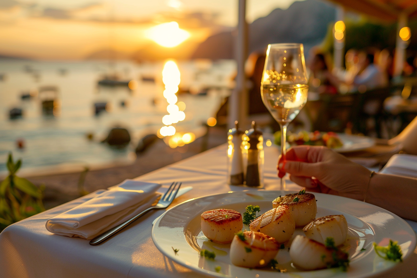 Image gratuite Saint-Jacques en restaurant bord de mer 1
