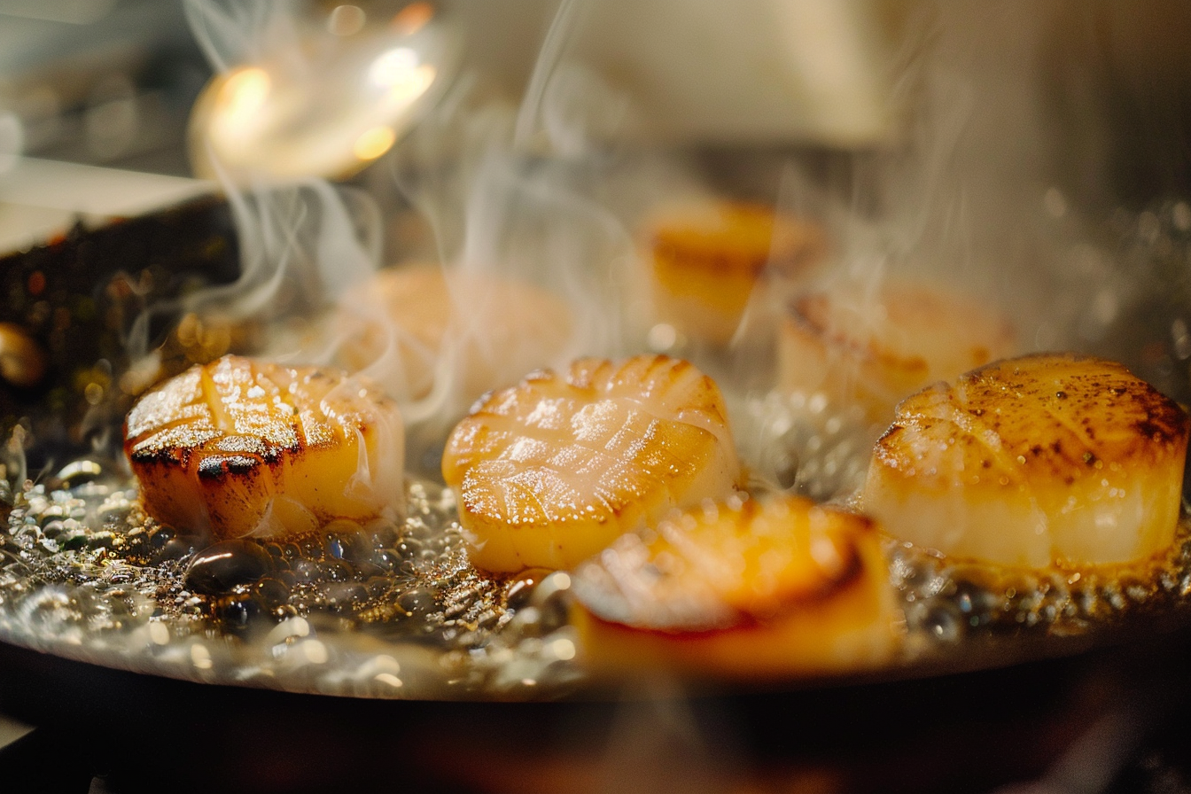 Image gratuite Saint-Jacques saisies en cuisine 2