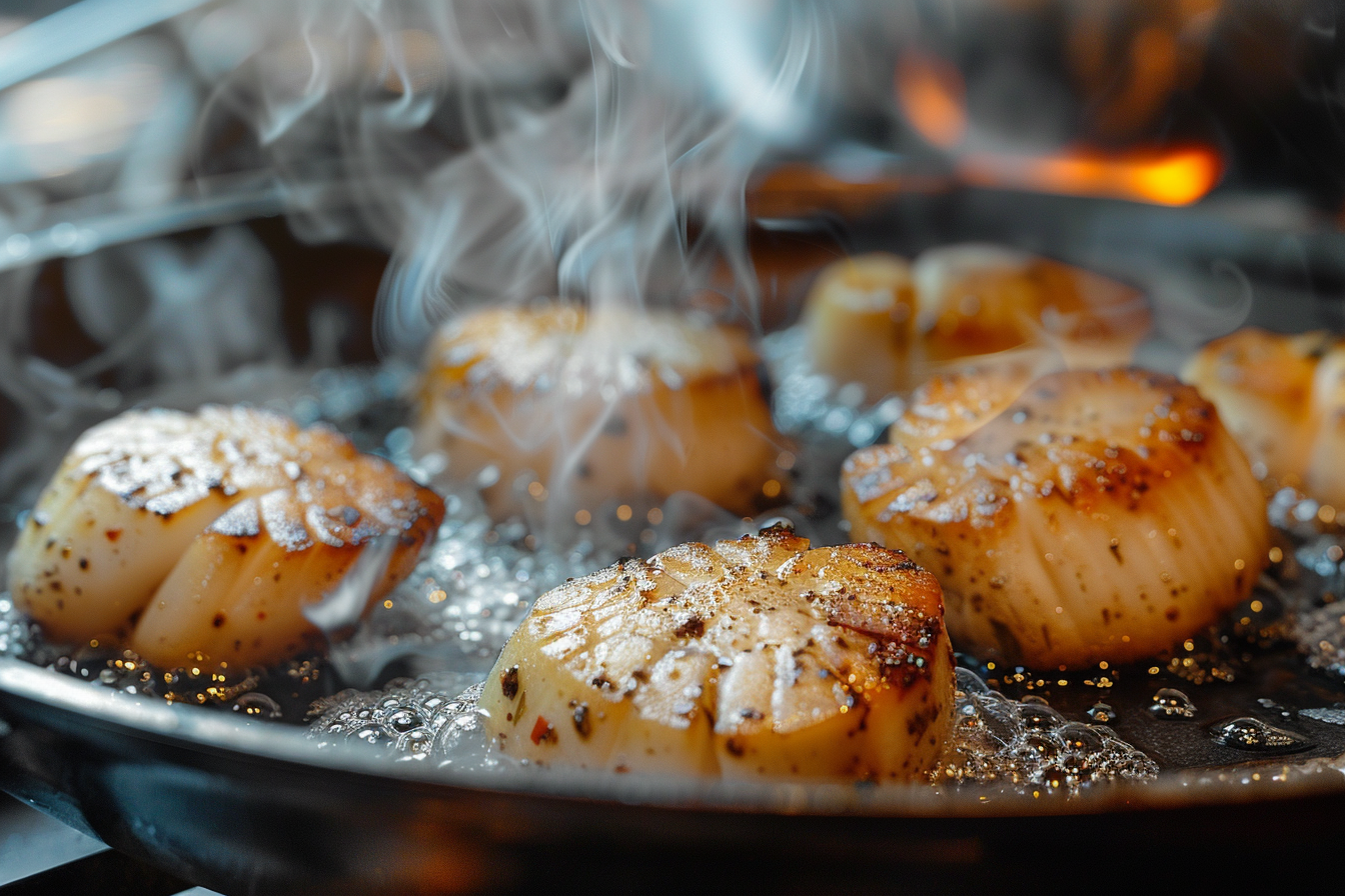 Image gratuite Saint-Jacques saisies en cuisine 3