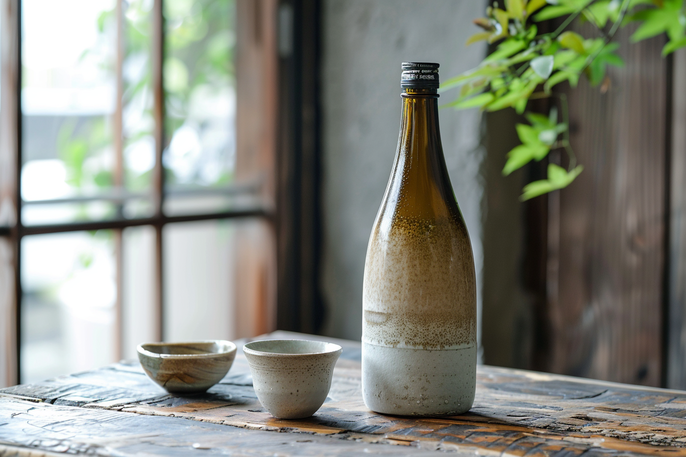 Image gratuite Saké traditionnel sur table en bois 2