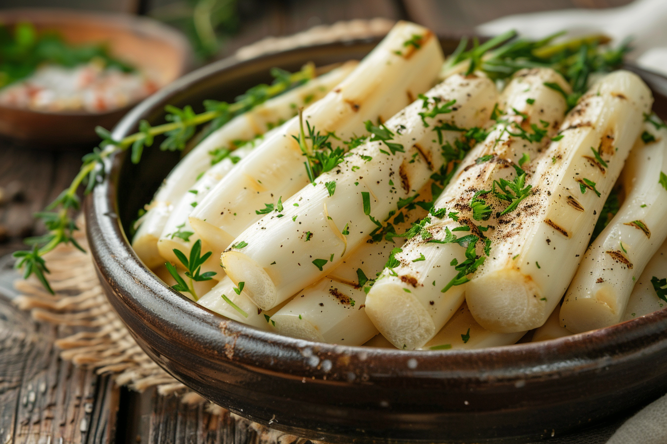 Image gratuite Salsifis tranchés sur table en bois 1