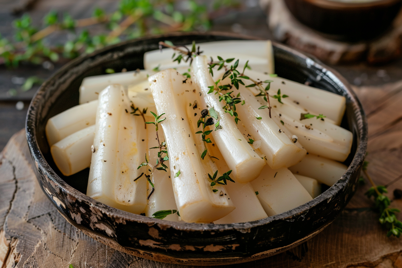 Image gratuite Salsifis tranchés sur table en bois 2