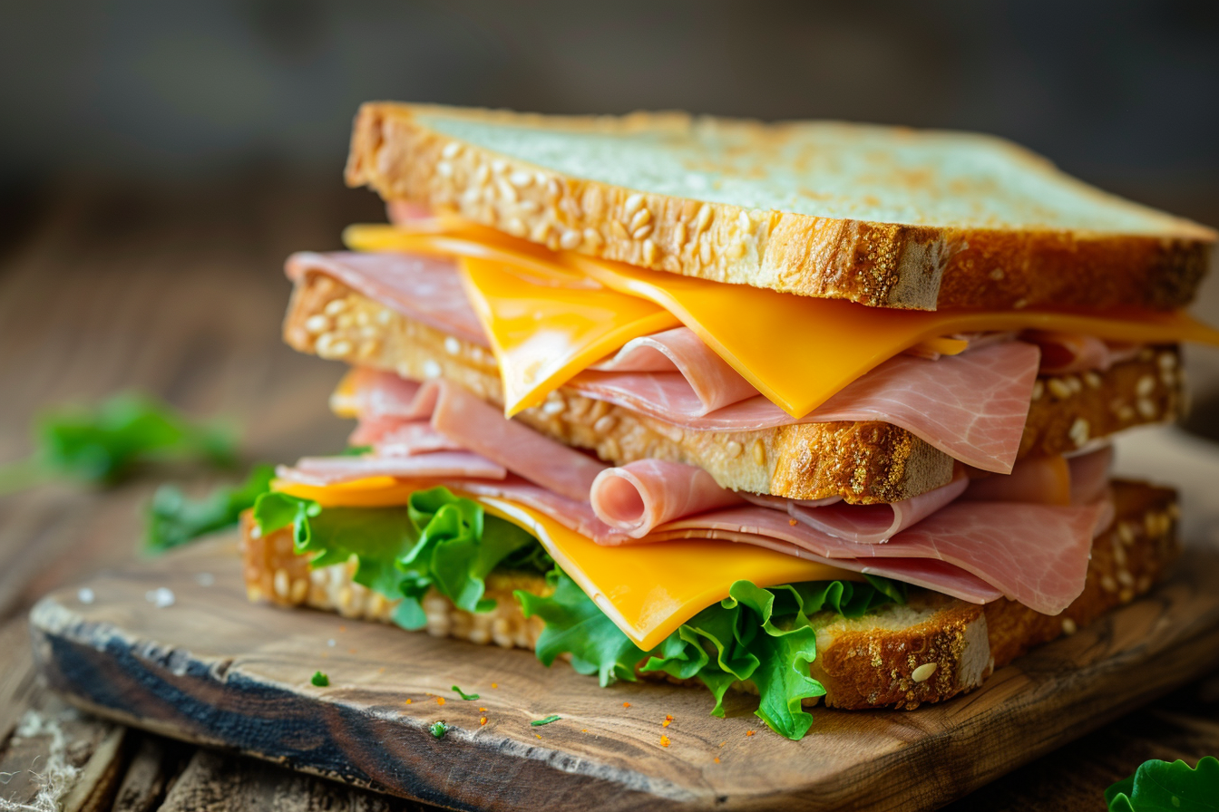 Image gratuite Sandwich classique jambon-fromage 3