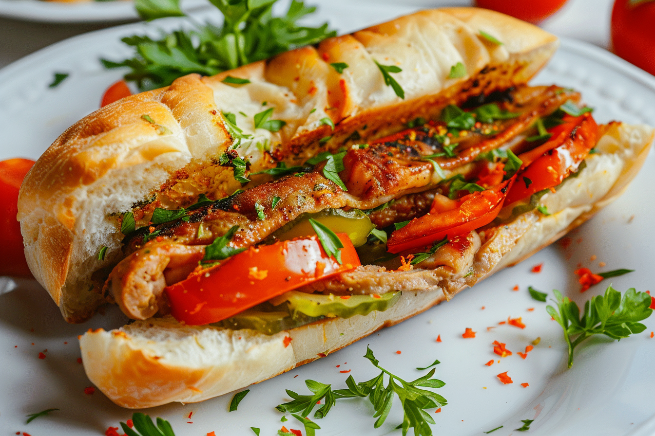 Image gratuite Sandwich kebab avec légumes frais 3