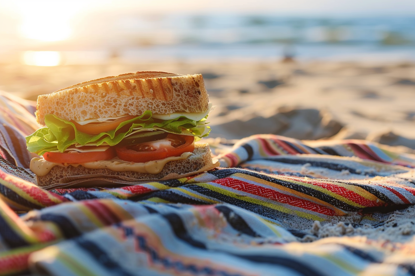 Image gratuite Sandwich lors d&rsquo;un pique-nique sur la plage 4