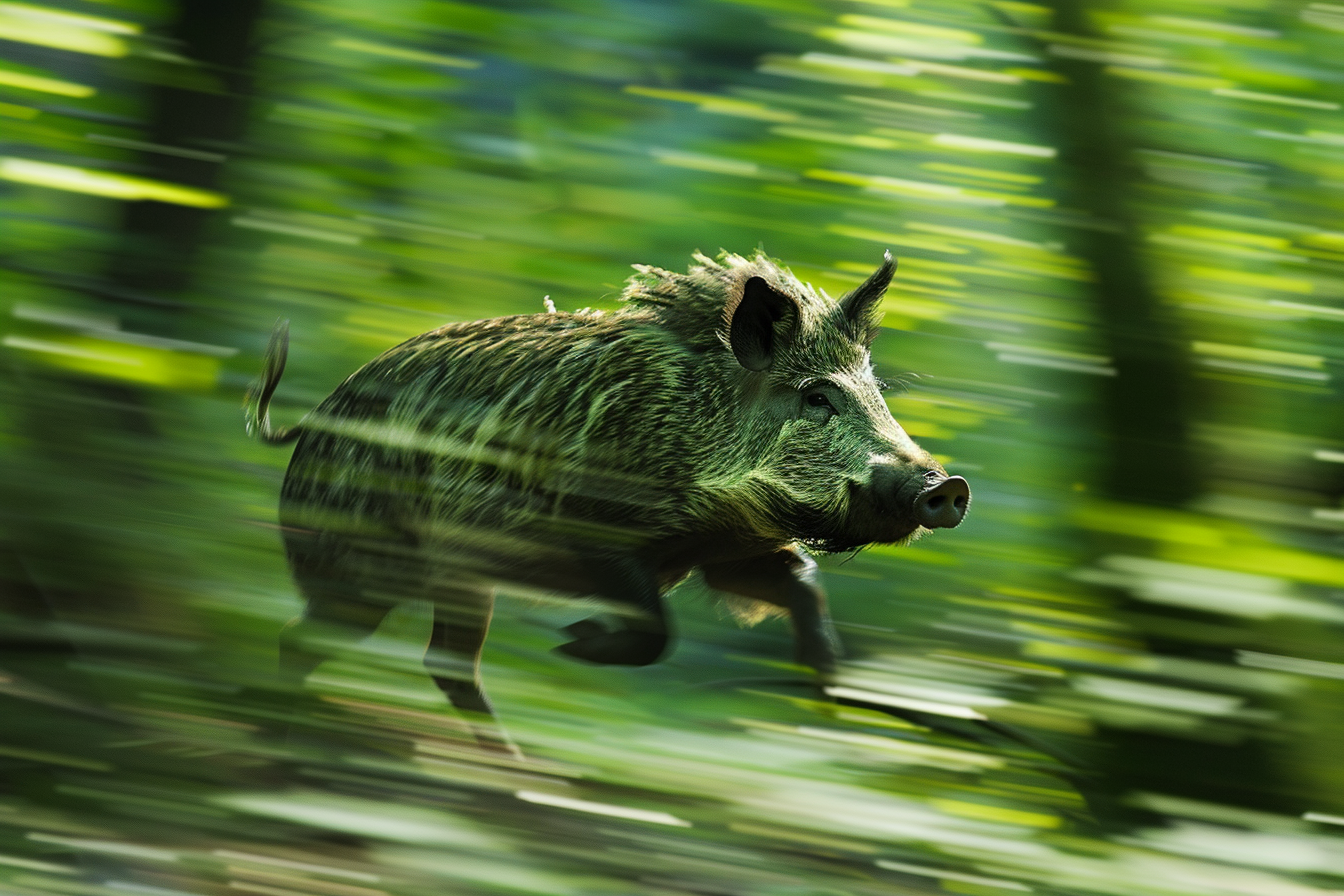 Image gratuite Sanglier courant dans le sous-bois 1