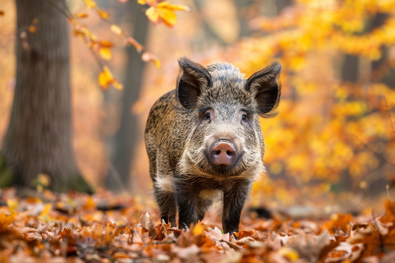 Image gratuite Sanglier dans la forêt d&rsquo;automne 2