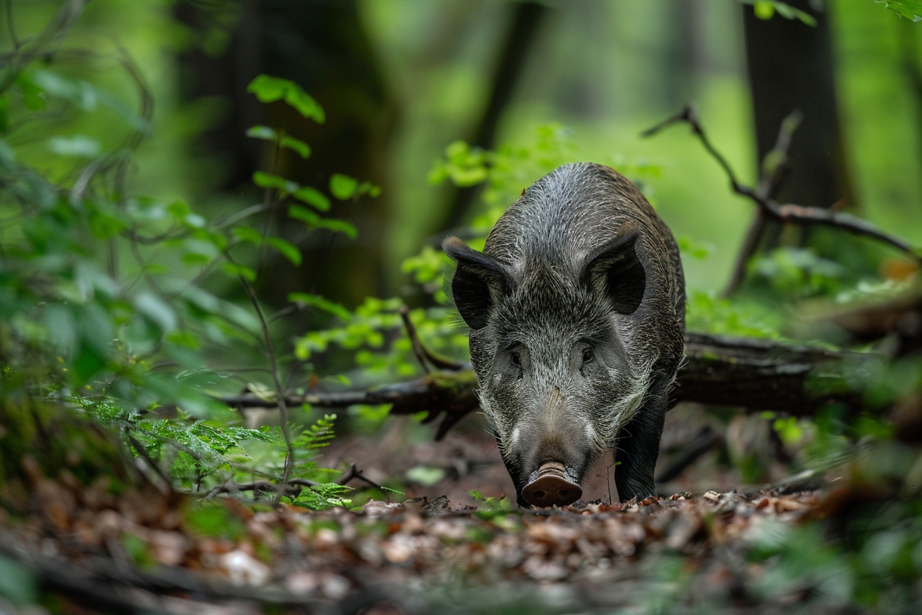 Image gratuite Sanglier fouillant le sol 1