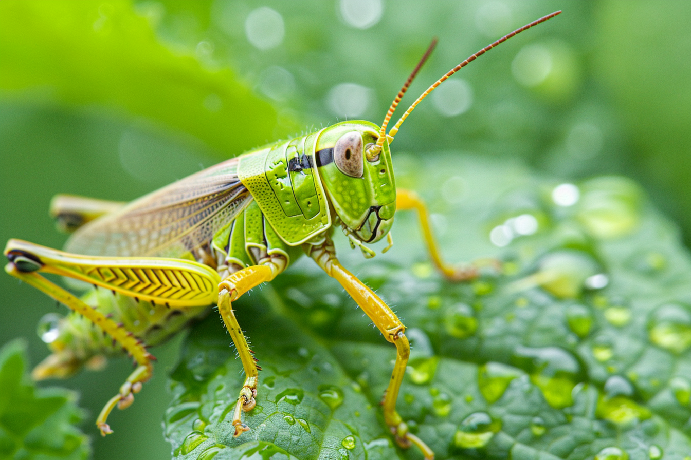 Image gratuite Sauterelle sur une feuille 1