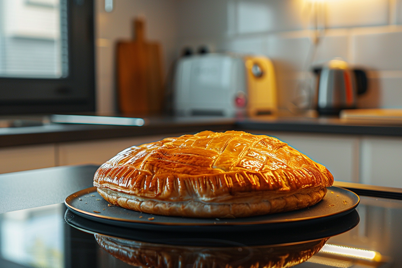 Image gratuite Scène cuisine moderne avec Galette des Rois sur comptoir 2