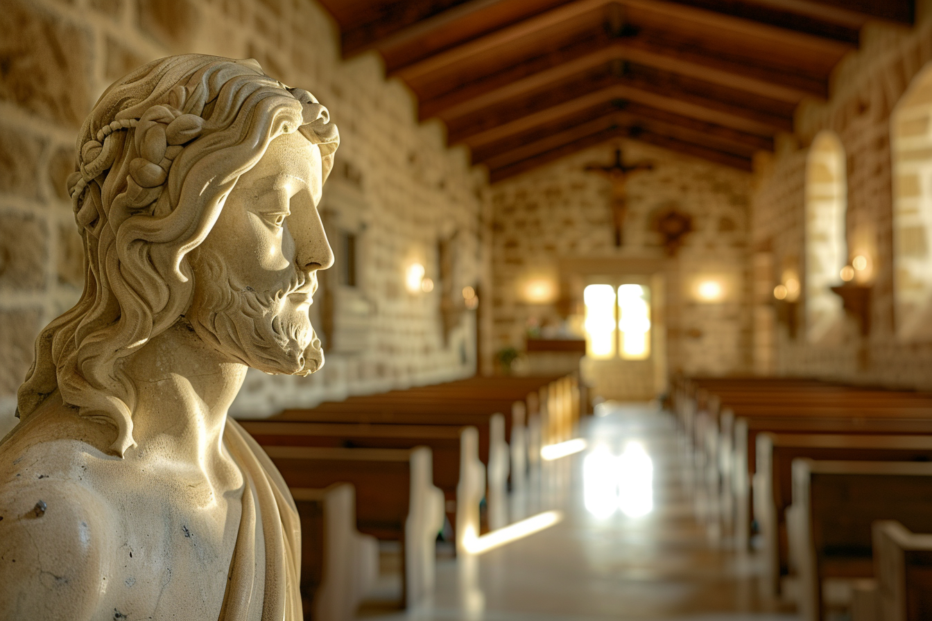 Image gratuite Scène tranquille sculpture Jésus, chapelle 3